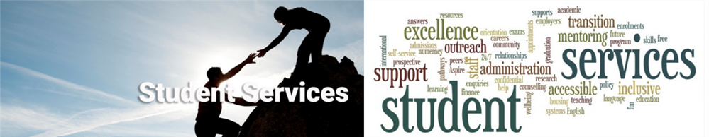 Student Services shadow of two people on a hillside, one helping other up Student Services shadow of two people on a hillside, one helping other up